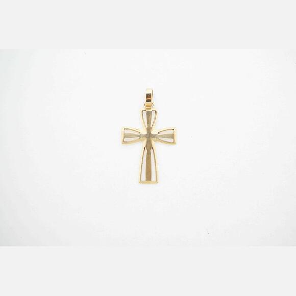 Estate 14k Yellow Gold Cross Pendant Fine Jewelry Men 3.20g - Picture 1 of 7